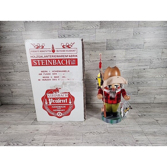 Vintage Steinbach Chubby Troll Fisher Fisherman Nutcracker Germany 10.5" *READ* - Picture 1 of 13